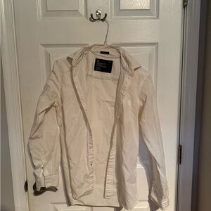 American Eagle Outfitters Cream Button-Up Shirt